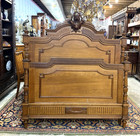 French Antique Carved Oak Henry Ii Full Size Bed   Ornate Rails And Slats