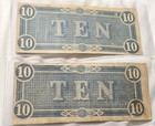 Set Of Two - 1864  10 T-68 Confederate States Of America - Vf Great Color