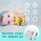 Babygoal Neutral Grey Pacifier Clips  6 Pack Binky Paci Holder Clip And Leash