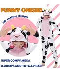 Unisex Animal Fleece One Piece Suit Pajamas  Jumpsuit Cosplay Costume Sleepwear