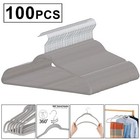 100pcs 360 Degree Non Slip Velvet Clothes Suit shirt pants Velvet Hangers Gray