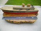 Lot Of 3 Vintage Toys Keystone Wooden Boat Marx Tractor Wolverine Adding Machine
