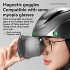 Rockbros Adult Bike Helmet With Usb Rechargeable Led Lights   Removable Goggle