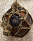 Vintage Fishing Float Brown Amber Rope Net 4    Diameter Without Rope America Made
