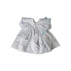 Vintage 80s 90s Blue   Pink Floral Bows Smocked Dress Lace Baby Girl 12m Months