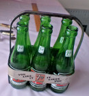 7 Up Soda Aluminum 6 Pack  Carrier  Bottle Caddy 1930s 40s Wth 6 Original Bottes