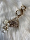 Mini Handbag Shaped Bag Charm Keychain Crystal Keyring Fob Camellia Flower New