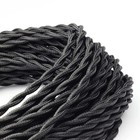 50ft Black Twisted Cloth Covered Wire Vintage Antique Lamp Cord Electrical 300 V