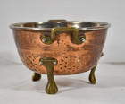 Vintage Copper Footed Berry Colander Stariner Brass With Handles Mini 