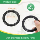 2  Metal O Ring  2pcs Seamless 304 Stainless Steel Rings Black 10mm X 50mm