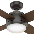 Hunter Fan 52 In Casual Noble Bronze Outdoor Ceiling Fan With Light And 4 Blades