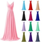 Women s Chiffon Maxi Prom Cocktail Party Ball Gown Long Evening Bridesmaid Dress
