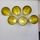 Set Of 6 Vintage Mcm Sunburst Gold 5    Tall Anodized Aluminum Tumblers Mint Cond