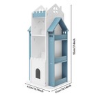 Castle Rotating Bookshelf Blue Kids Bookcase Spinning Book Storage Organizer