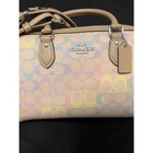 Basically New Coach Rowan Pastel Rainbow Multicolor Signature Satchel Bag