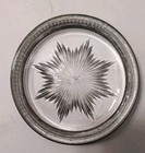 Antique Silver Deposit On Nickel Silver With Glass Wine Bottle Coaster