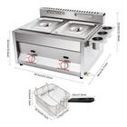 Gas Deep Fryer 6l X 2 Tank Stainless Steel Propane Lpg With Baskets Silver