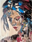 Original Contemporary Portrait 11x14 Signed Acrylic Canvas Bold Multi Color A38