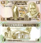 Zambia 2-50 Kwacha 5 Pieces Set  1980-1988  P-24-28  Unc