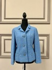 Rare Vintage Eaton   s Of Canada 100  Pure Wool Women   s Blue Check Jacket S