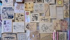 Huge Mixed Lot Wood Mounted Rubber Stamps Stampin Up  Vintage Crafting Set