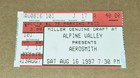Aerosmith Rare 1997 Nine Lives Alpine Valley Ticket Stub Ex Cond Tyler Joe Perry
