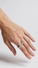 Modernist Lunar Cubic Zirconia Ring  Futuristic Ring   Sculptural Ring  Pewter