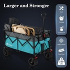 Heavy Duty 330lb Capacity Folding Wagon All-terrain Wheels  Utility  Sky-blue