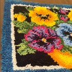 Colorful Pansy Latch Hook Rug