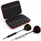Professional Steel Tip Darts Set - 22g Metal Darts  Carrying Case  Aluminum Shaf