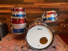 1976 Blue   Olive Badge Ludwig Bicentennial Drum Kit Red Silver Blue 4 Piece Kit