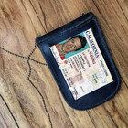 Rfid Blocking Black Genuine Leather Conceal Carry Security Officer Badge Holder