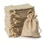 100pcs Burlap Drawstring Gift Bags Jute Wedding Favor Candy Jewelry Packaging