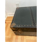 Vintage Steamer Trunk Chest Coffee Table Storage Box Antique Foot Locker Black