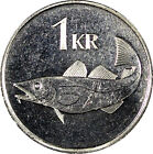 Iceland 1999 1 Krona Magnetic Unc  bu 21 5mm Km  27a Random Pick   1 Coin  