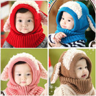 Baby Boy Girl Toddler Infant Kids Hat Cap Warm With Scarf Soft Beanie Knitted