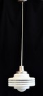 Vintage Art Deco Glass And Milk Glass Pendant Light