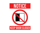 Notice Keep Door Closed Sticker Safety Sign Vinyl Decal Waterproof Uv Resistant
