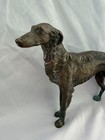 Bronze Borzoi Russian Wolfhound Dog Statue Fine Detail