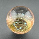 Contemporary Handmade Art Glass Marble 1 12  Gold Tone Vortex Swirl  Opals  Uv 