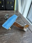 Vtg Handmade Blue Green Stained Glass Bi Plane W  Kaleidoscope Propeller