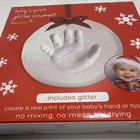 Tiny Ideas Holiday Baby Hand footprint Glitter Ornament Kit  With Glitter