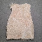 Zara Vest Girls 8 9 Cream Faux Fur Fuzzy Zip Mixed Media Outerwear Cozy