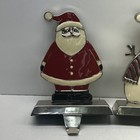 Enamel Metal Christmas Stocking Holders Set Of 4 Snowman christmas Tree  Santa 