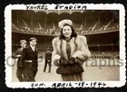 1942 N y  Yankee Stadium April 19 Woman Field Stands Old vintage Photo- Aa55