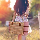 Picnic Basket Set For Two  Including Blanket And Wine Bag - Red Plaid