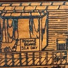 Vintage Wood Recipe Box Folk Art General Store Engraved Rustic Kitchen Decor