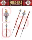 New Ceremonial Drum Major Mace Stick Chrome Ball Head Lion   Crown Size 44 To 60