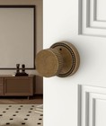 4-pack Vintage Classic Antique Brass Privacy Door Lever Knobs Handles With Lock