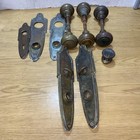 Lot Of Vintage House Hardware Door Knobs Plates Locking Plates  Key Hole Cover